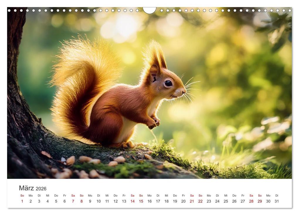 Weitere Ansicht: Das geheime Leben der Eichhörnchen - Ein Jahr zwischen Baumwipfeln und Nussverstecken (Wandkalender 2026 DIN A3 quer), CALVENDO Monatskalender | Simone Wunderlich, Calvendo