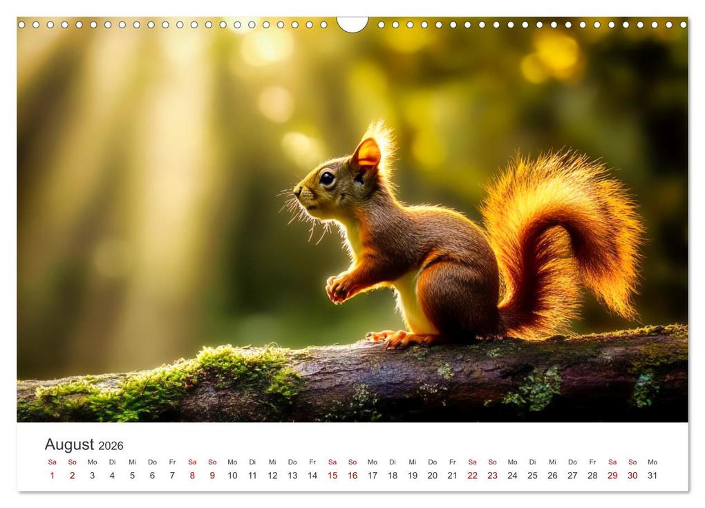 Weitere Ansicht: Das geheime Leben der Eichhörnchen - Ein Jahr zwischen Baumwipfeln und Nussverstecken (Wandkalender 2026 DIN A3 quer), CALVENDO Monatskalender | Simone Wunderlich, Calvendo