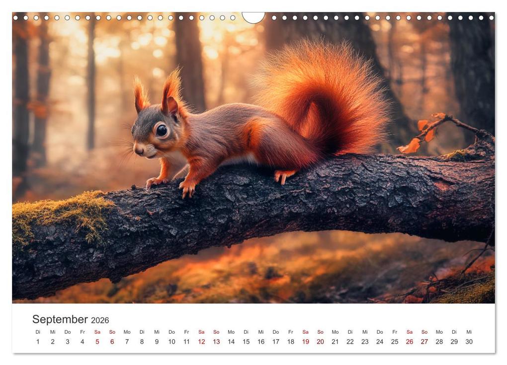 Weitere Ansicht: Das geheime Leben der Eichhörnchen - Ein Jahr zwischen Baumwipfeln und Nussverstecken (Wandkalender 2026 DIN A3 quer), CALVENDO Monatskalender | Simone Wunderlich, Calvendo