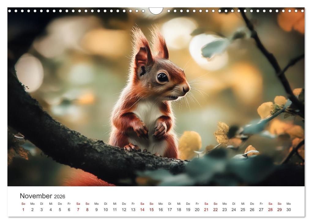 Weitere Ansicht: Das geheime Leben der Eichhörnchen - Ein Jahr zwischen Baumwipfeln und Nussverstecken (Wandkalender 2026 DIN A3 quer), CALVENDO Monatskalender | Simone Wunderlich, Calvendo