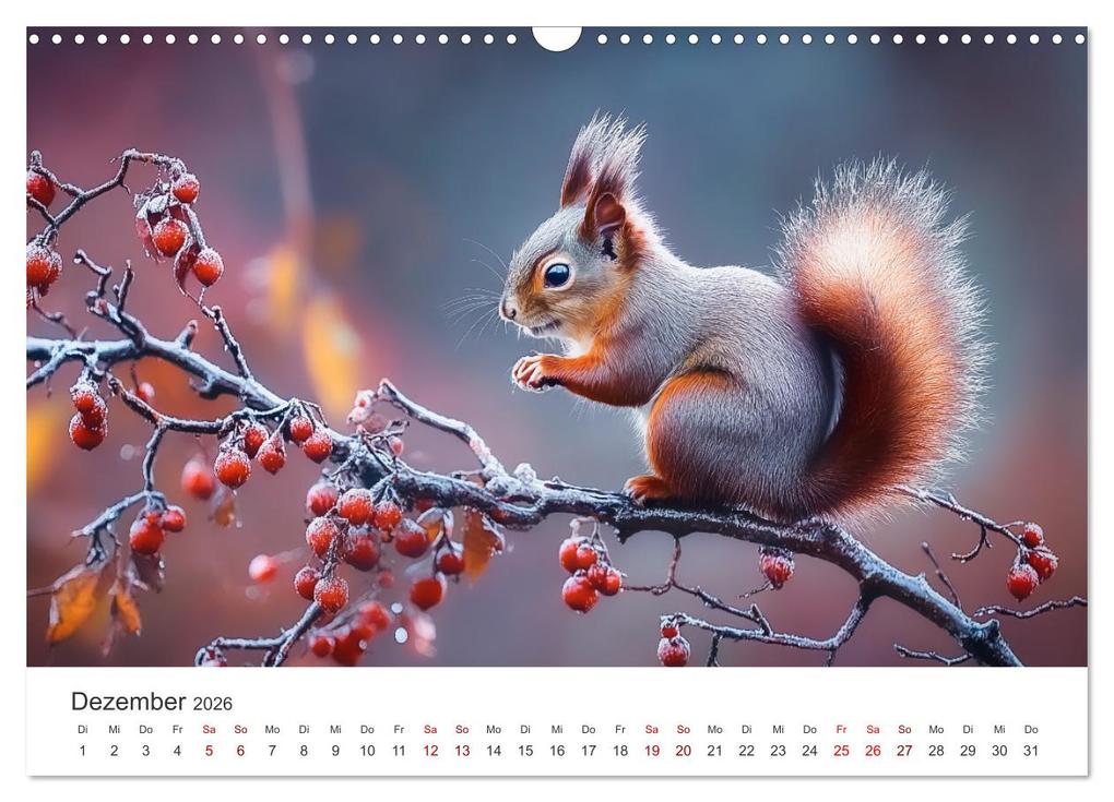 Weitere Ansicht: Das geheime Leben der Eichhörnchen - Ein Jahr zwischen Baumwipfeln und Nussverstecken (Wandkalender 2026 DIN A3 quer), CALVENDO Monatskalender | Simone Wunderlich, Calvendo