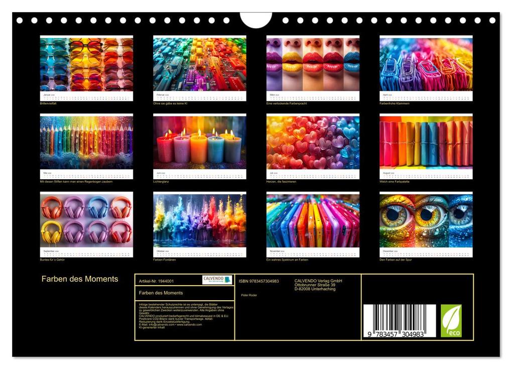Weitere Ansicht: Farben des Moments (Wandkalender 2026 DIN A4 quer), CALVENDO Monatskalender | Peter Roder, Calvendo
