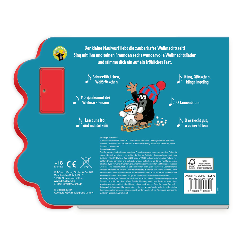 Weitere Ansicht: TRÖTSCH - Der kleine Maulwurf Soundbuch Weihnachtslieder | Ab 18 Monaten