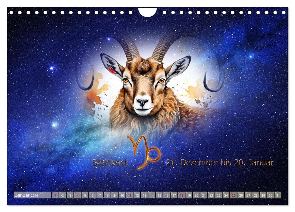 Weitere Ansicht: Galaktische Sternkreiszeichen (Wandkalender 2026 DIN A4 quer), CALVENDO Monatskalender | Calvendo, Claudia Kleemann