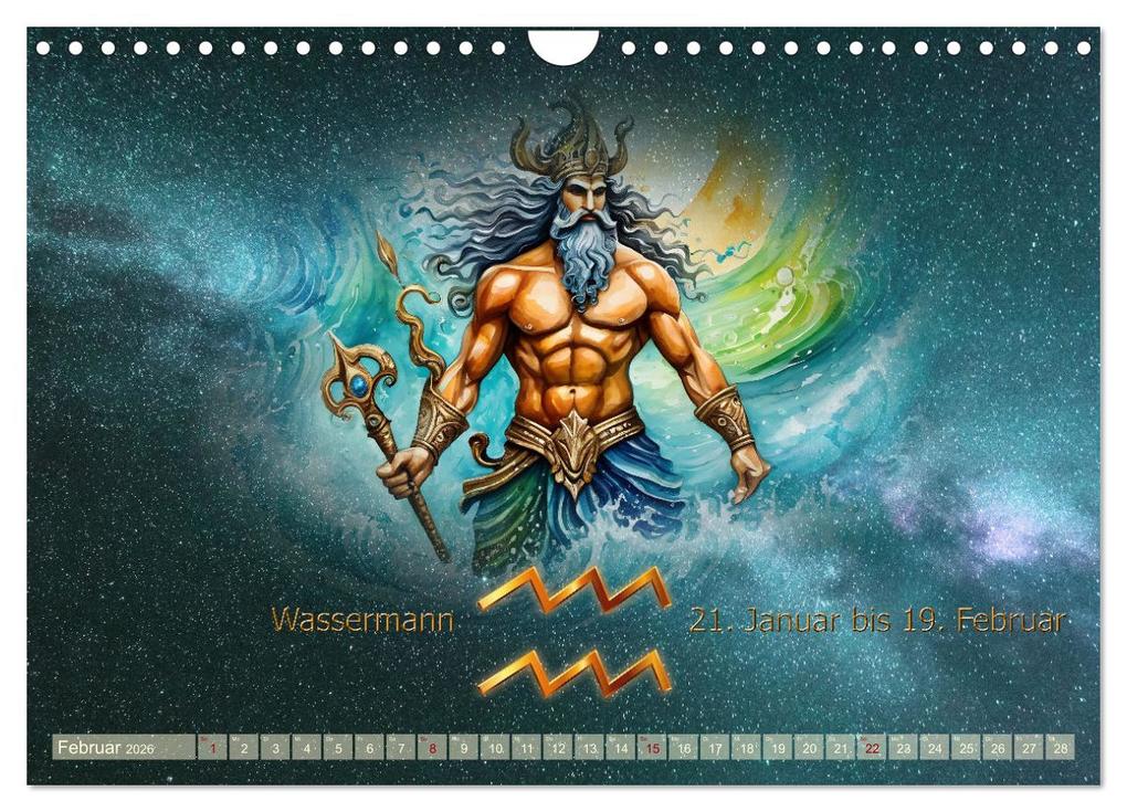 Weitere Ansicht: Galaktische Sternkreiszeichen (Wandkalender 2026 DIN A4 quer), CALVENDO Monatskalender | Calvendo, Claudia Kleemann