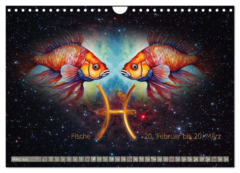 Weitere Ansicht: Galaktische Sternkreiszeichen (Wandkalender 2026 DIN A4 quer), CALVENDO Monatskalender | Calvendo, Claudia Kleemann