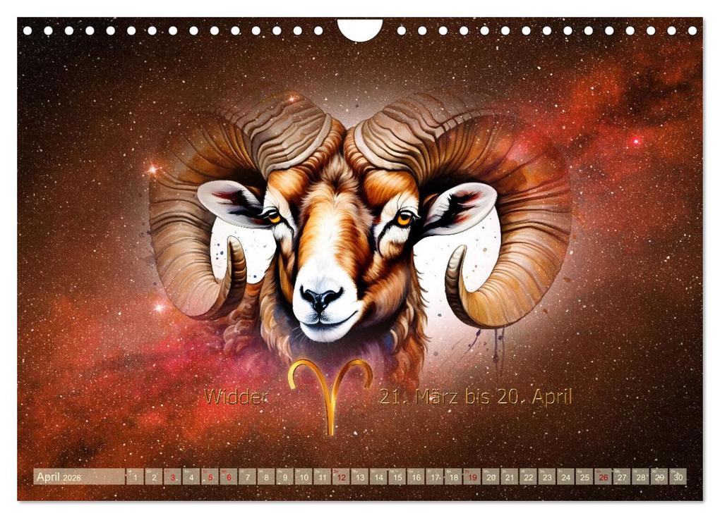 Weitere Ansicht: Galaktische Sternkreiszeichen (Wandkalender 2026 DIN A4 quer), CALVENDO Monatskalender | Calvendo, Claudia Kleemann