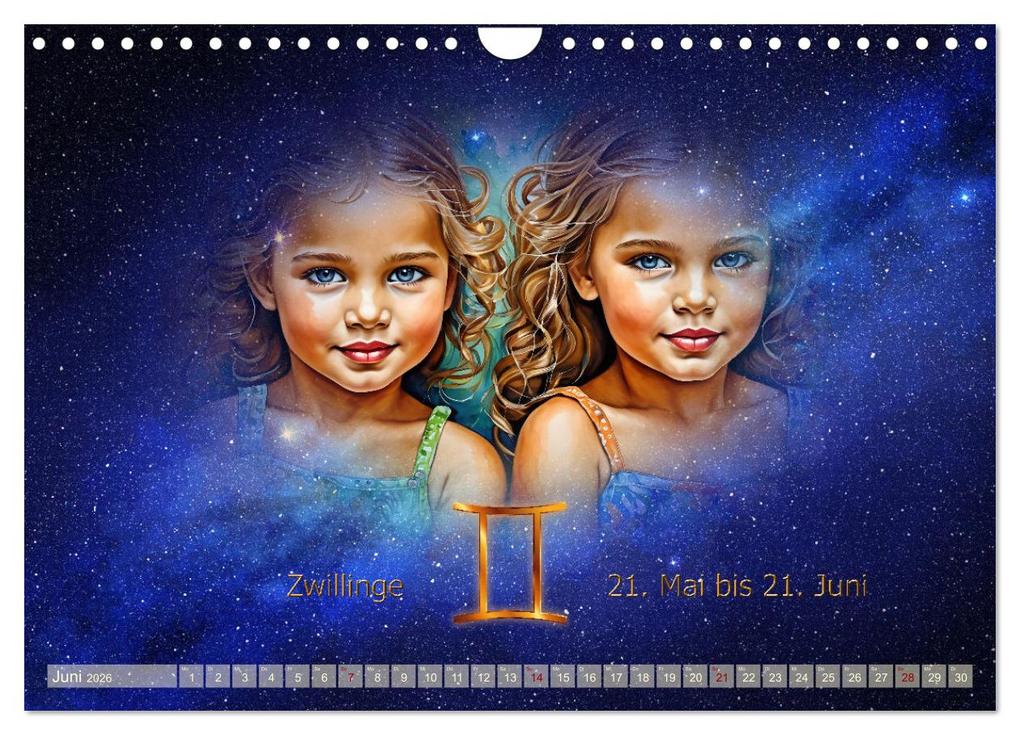 Weitere Ansicht: Galaktische Sternkreiszeichen (Wandkalender 2026 DIN A4 quer), CALVENDO Monatskalender | Calvendo, Claudia Kleemann