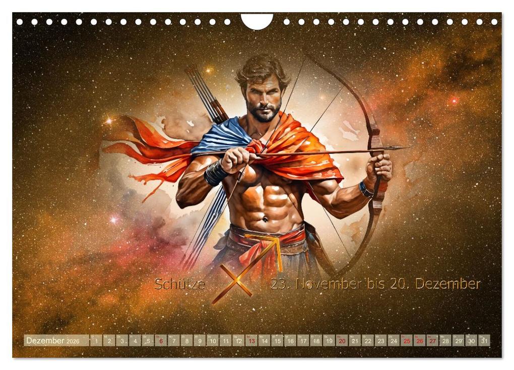 Weitere Ansicht: Galaktische Sternkreiszeichen (Wandkalender 2026 DIN A4 quer), CALVENDO Monatskalender | Calvendo, Claudia Kleemann