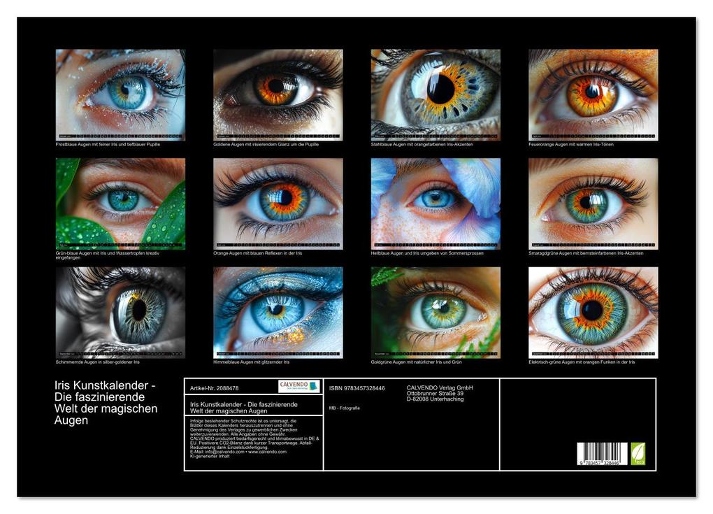 Weitere Ansicht: Iris Kunstkalender - Die faszinierende Welt der magischen Augen (Wandkalender 2026 DIN A2 quer), CALVENDO Monatskalender | Calvendo, MB - Fotografie