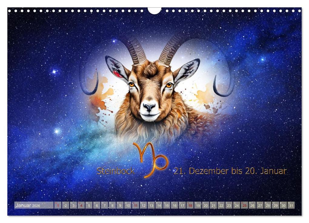 Weitere Ansicht: Galaktische Sternkreiszeichen (Wandkalender 2026 DIN A3 quer), CALVENDO Monatskalender | Calvendo, Claudia Kleemann