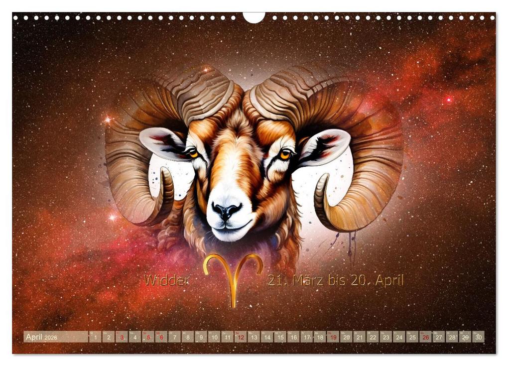 Weitere Ansicht: Galaktische Sternkreiszeichen (Wandkalender 2026 DIN A3 quer), CALVENDO Monatskalender | Calvendo, Claudia Kleemann