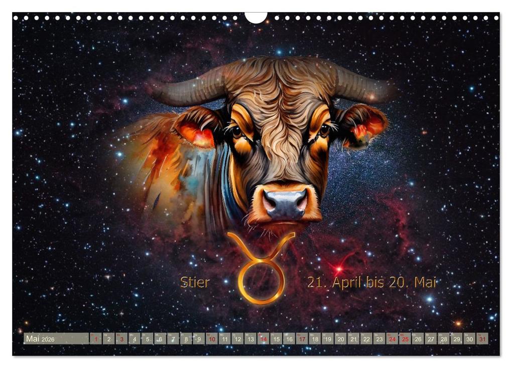 Weitere Ansicht: Galaktische Sternkreiszeichen (Wandkalender 2026 DIN A3 quer), CALVENDO Monatskalender | Calvendo, Claudia Kleemann