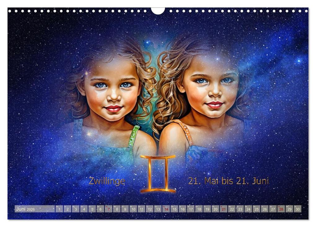 Weitere Ansicht: Galaktische Sternkreiszeichen (Wandkalender 2026 DIN A3 quer), CALVENDO Monatskalender | Calvendo, Claudia Kleemann