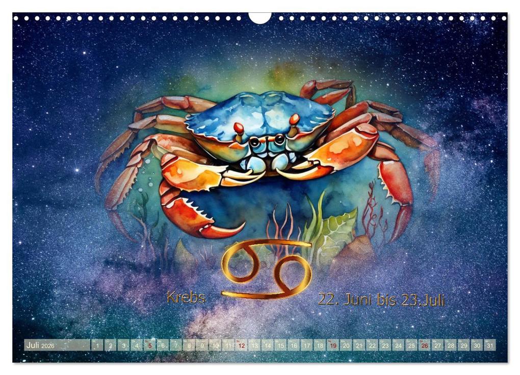 Weitere Ansicht: Galaktische Sternkreiszeichen (Wandkalender 2026 DIN A3 quer), CALVENDO Monatskalender | Calvendo, Claudia Kleemann