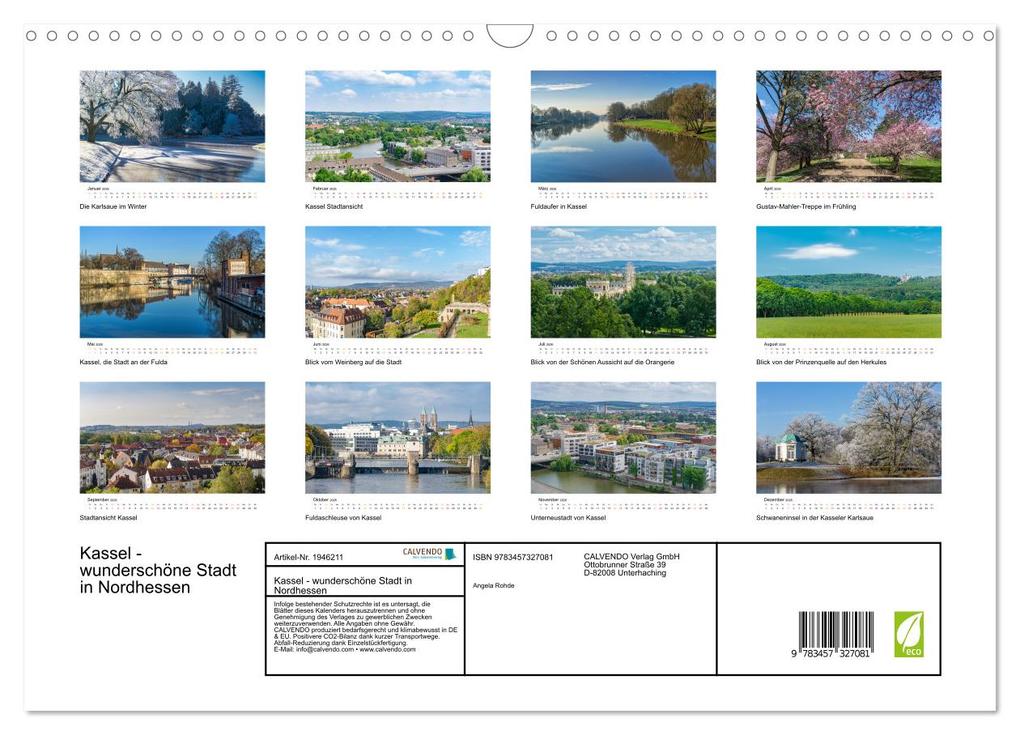 Weitere Ansicht: Kassel - wunderschöne Stadt in Nordhessen (Wandkalender 2026 DIN A3 quer), CALVENDO Monatskalender | Calvendo, Angela Rohde