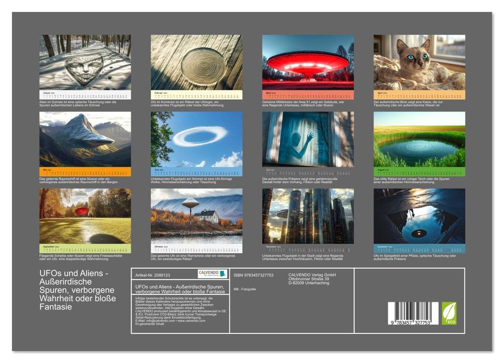 Weitere Ansicht: UFOs und Aliens - Außerirdische Spuren, verborgene Wahrheit oder bloße Fantasie (Wandkalender 2026 DIN A3 quer), CALVENDO Monatskalender | Calvendo, MB Fotografie