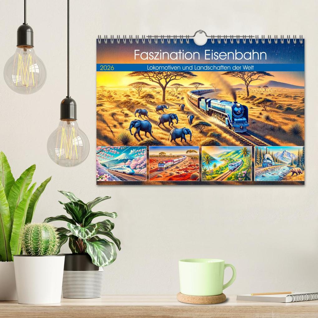 Weitere Ansicht: Faszination Eisenbahn - Lokomotiven und Landschaften der Welt (Wandkalender 2026 DIN A4 quer), CALVENDO Monatskalender | Calvendo, Anja Frost