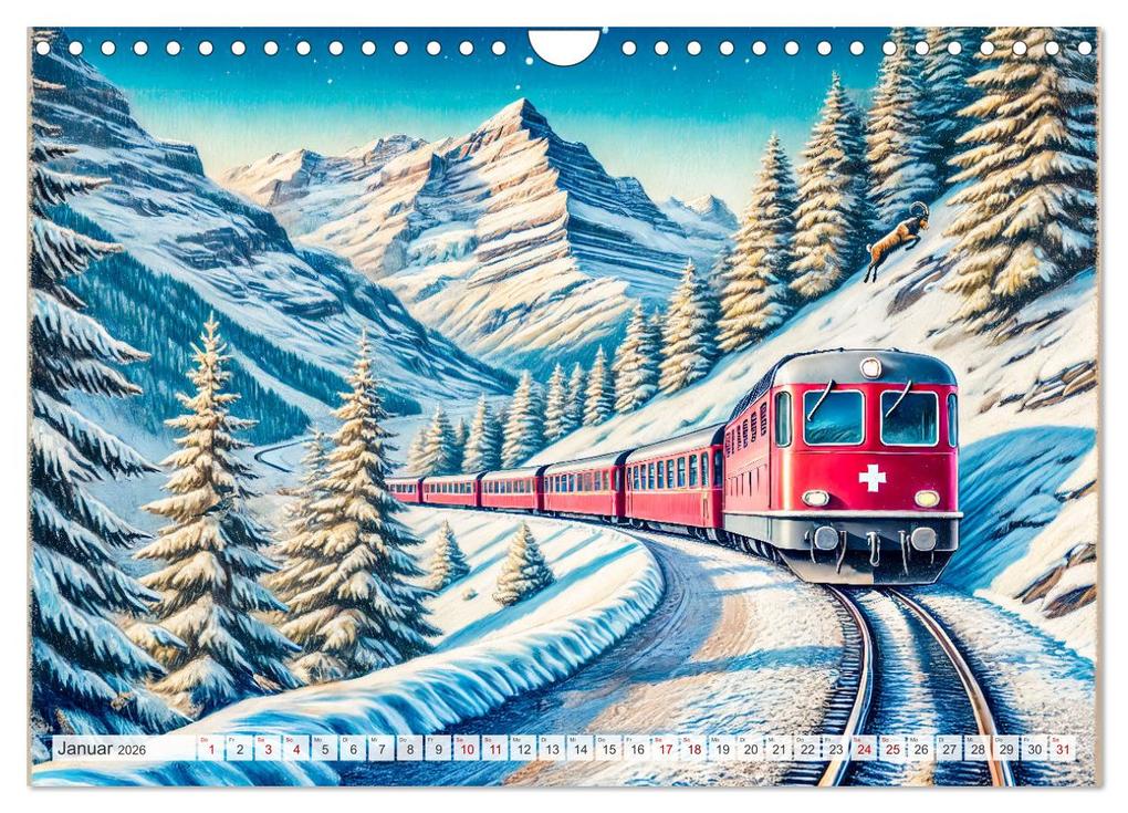 Weitere Ansicht: Faszination Eisenbahn - Lokomotiven und Landschaften der Welt (Wandkalender 2026 DIN A4 quer), CALVENDO Monatskalender | Calvendo, Anja Frost