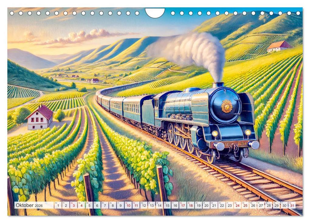 Weitere Ansicht: Faszination Eisenbahn - Lokomotiven und Landschaften der Welt (Wandkalender 2026 DIN A4 quer), CALVENDO Monatskalender | Calvendo, Anja Frost