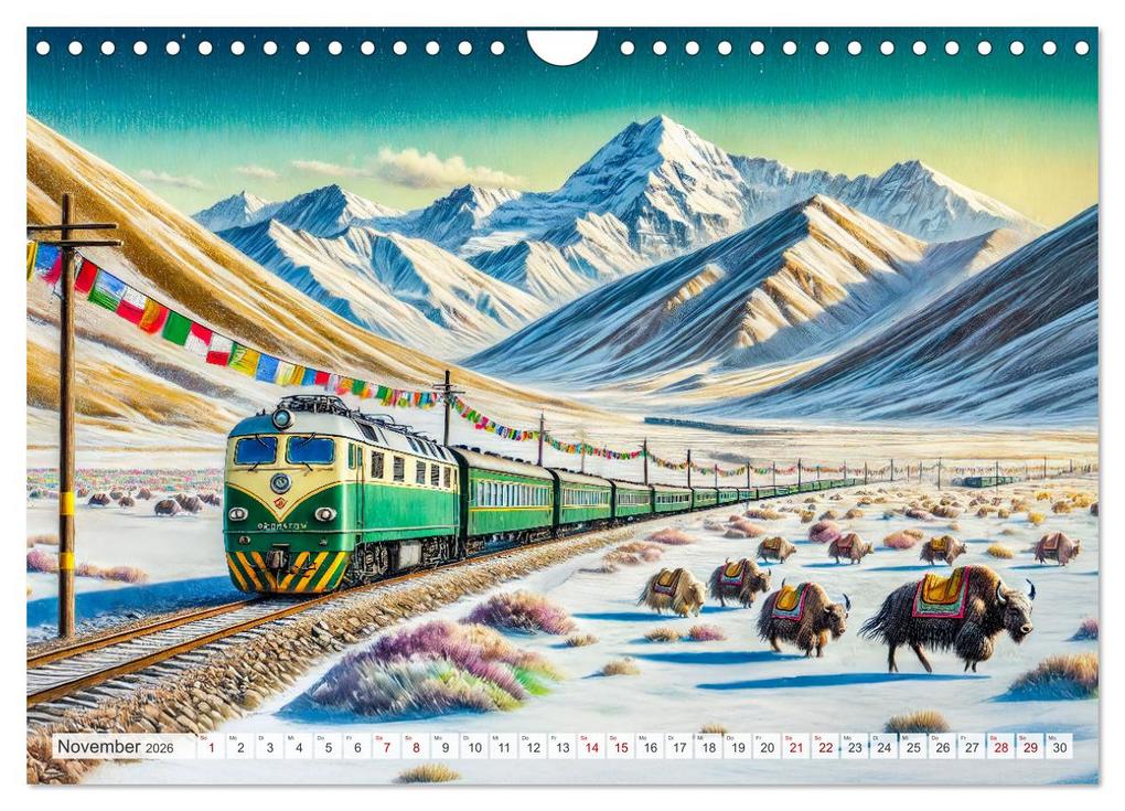 Weitere Ansicht: Faszination Eisenbahn - Lokomotiven und Landschaften der Welt (Wandkalender 2026 DIN A4 quer), CALVENDO Monatskalender | Calvendo, Anja Frost