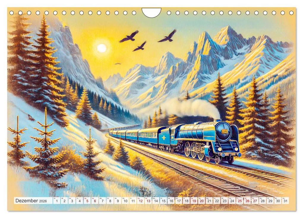 Weitere Ansicht: Faszination Eisenbahn - Lokomotiven und Landschaften der Welt (Wandkalender 2026 DIN A4 quer), CALVENDO Monatskalender | Calvendo, Anja Frost