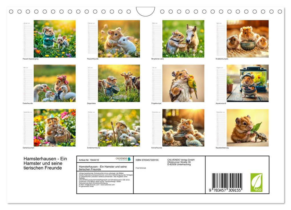 Weitere Ansicht: Hamsterhausen - Ein Hamster und seine tierischen Freunde (Wandkalender 2026 DIN A4 quer), CALVENDO Monatskalender | Calvendo, Fred Schimak