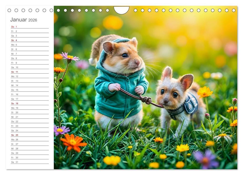 Weitere Ansicht: Hamsterhausen - Ein Hamster und seine tierischen Freunde (Wandkalender 2026 DIN A4 quer), CALVENDO Monatskalender | Calvendo, Fred Schimak