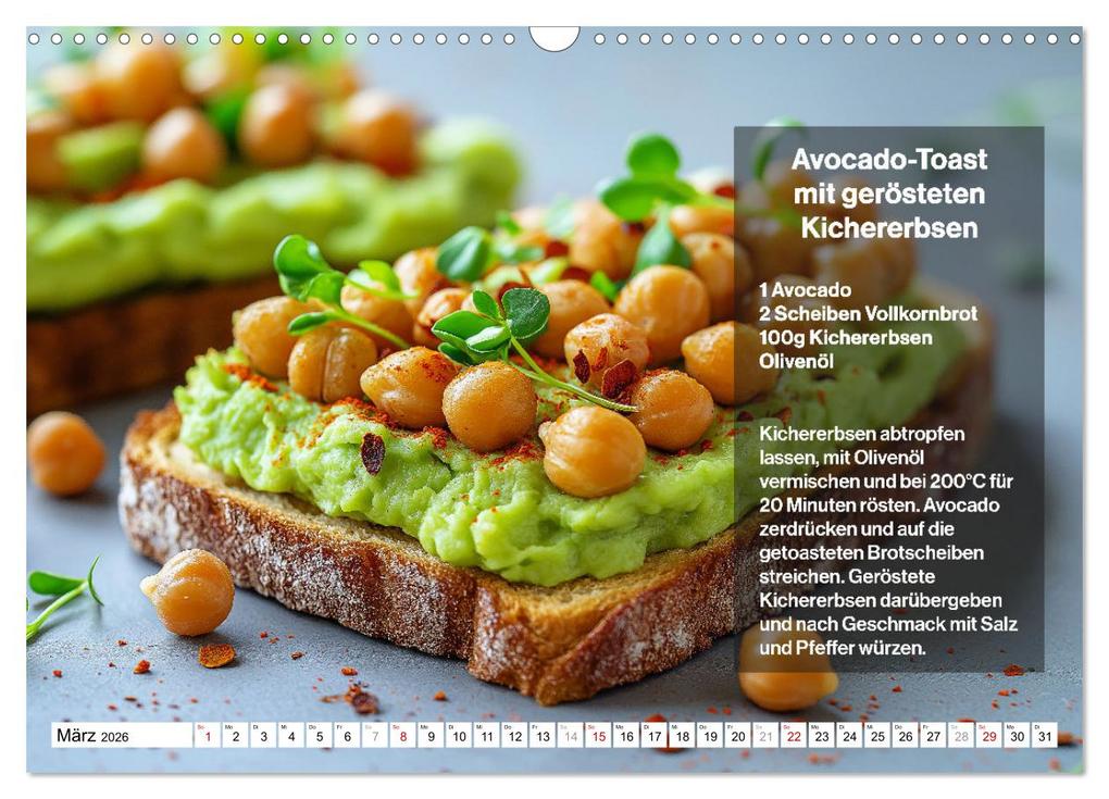 Weitere Ansicht: Veganes Soulfood - Leichte vegan Rezepte für jeden Monat (Wandkalender 2026 DIN A3 quer), CALVENDO Monatskalender | Calvendo