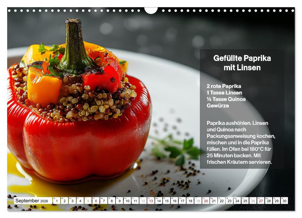 Weitere Ansicht: Veganes Soulfood - Leichte vegan Rezepte für jeden Monat (Wandkalender 2026 DIN A3 quer), CALVENDO Monatskalender | Calvendo