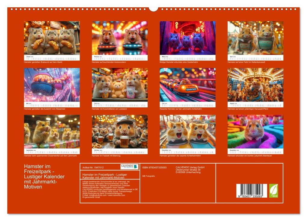 Weitere Ansicht: Hamster im Freizeitpark - Lustiger Kalender mit Jahrmarkt-Motiven (hochwertiger Premium Wandkalender 2026 DIN A2 quer), Kunstdruck in Hochglanz | MB Fotografie, Calvendo