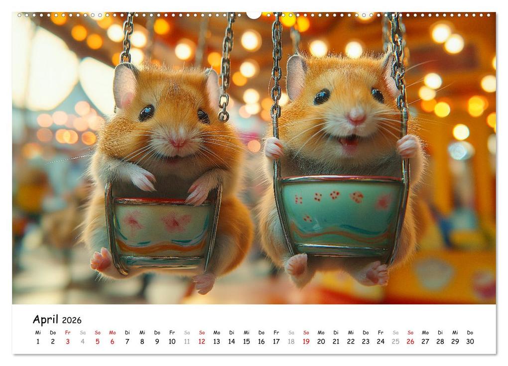 Weitere Ansicht: Hamster im Freizeitpark - Lustiger Kalender mit Jahrmarkt-Motiven (hochwertiger Premium Wandkalender 2026 DIN A2 quer), Kunstdruck in Hochglanz | MB Fotografie, Calvendo