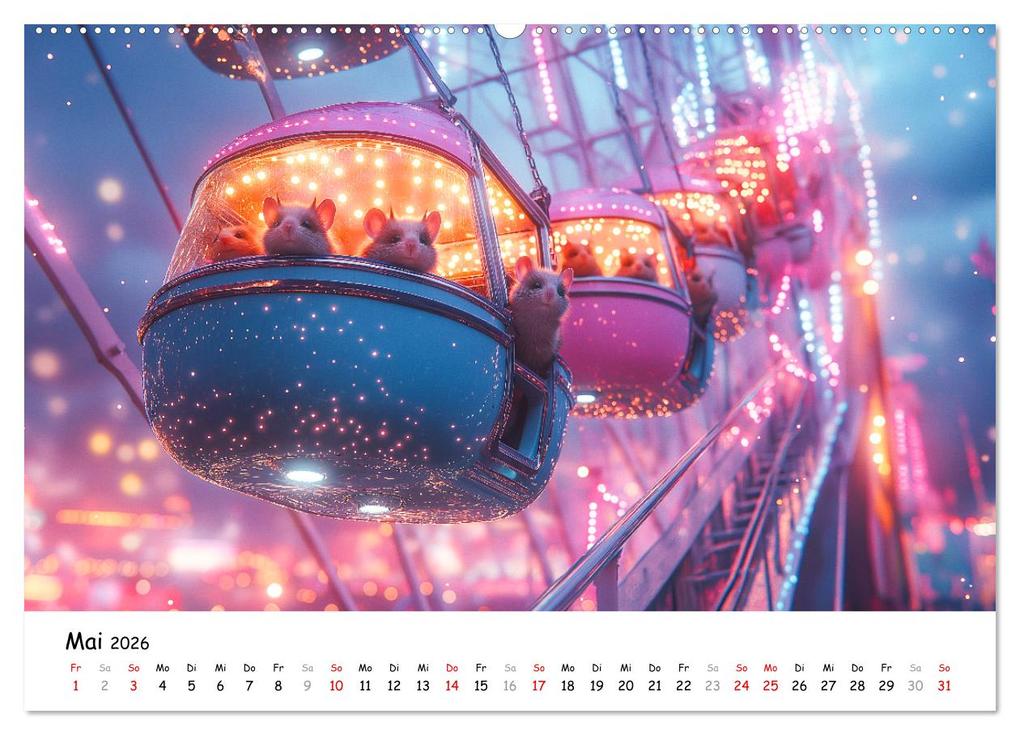 Weitere Ansicht: Hamster im Freizeitpark - Lustiger Kalender mit Jahrmarkt-Motiven (hochwertiger Premium Wandkalender 2026 DIN A2 quer), Kunstdruck in Hochglanz | MB Fotografie, Calvendo