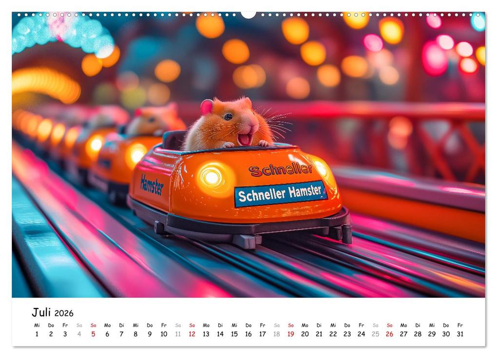 Weitere Ansicht: Hamster im Freizeitpark - Lustiger Kalender mit Jahrmarkt-Motiven (hochwertiger Premium Wandkalender 2026 DIN A2 quer), Kunstdruck in Hochglanz | MB Fotografie, Calvendo