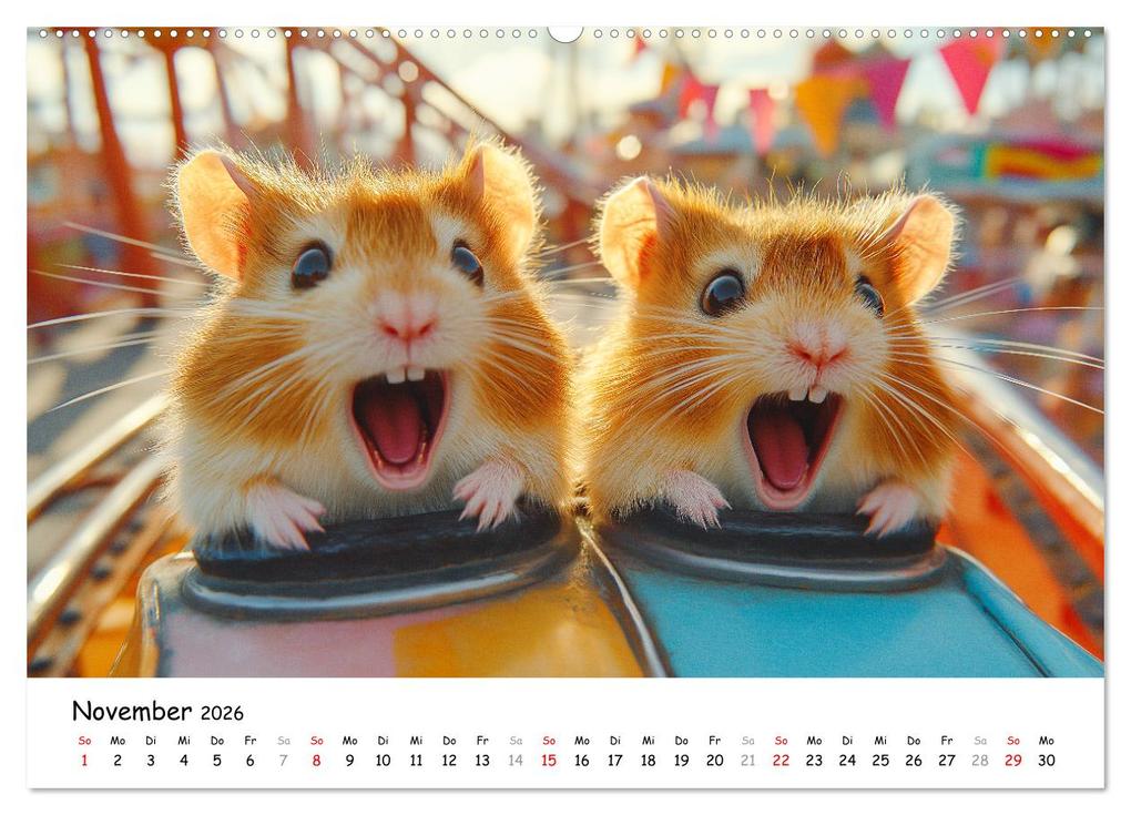 Weitere Ansicht: Hamster im Freizeitpark - Lustiger Kalender mit Jahrmarkt-Motiven (hochwertiger Premium Wandkalender 2026 DIN A2 quer), Kunstdruck in Hochglanz | MB Fotografie, Calvendo