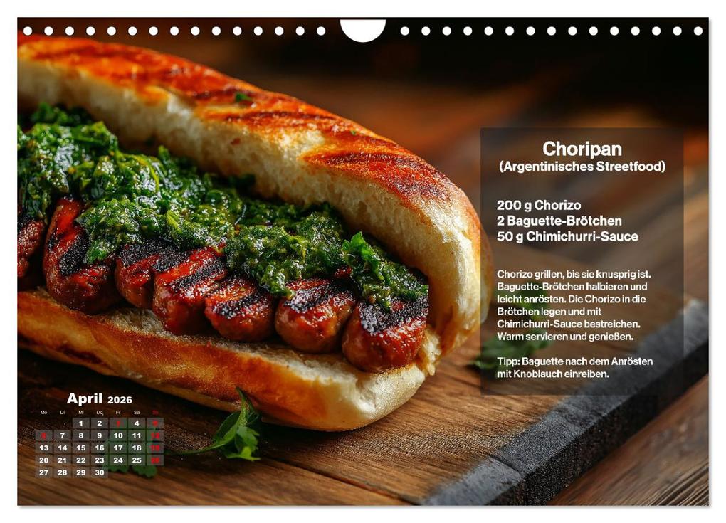 Weitere Ansicht: Streetfood Kalender - Einfache Rezepte aus den Straßenküchen der Welt (Wandkalender 2026 DIN A4 quer), CALVENDO Monatskalender | MB - Fotografie, Calvendo