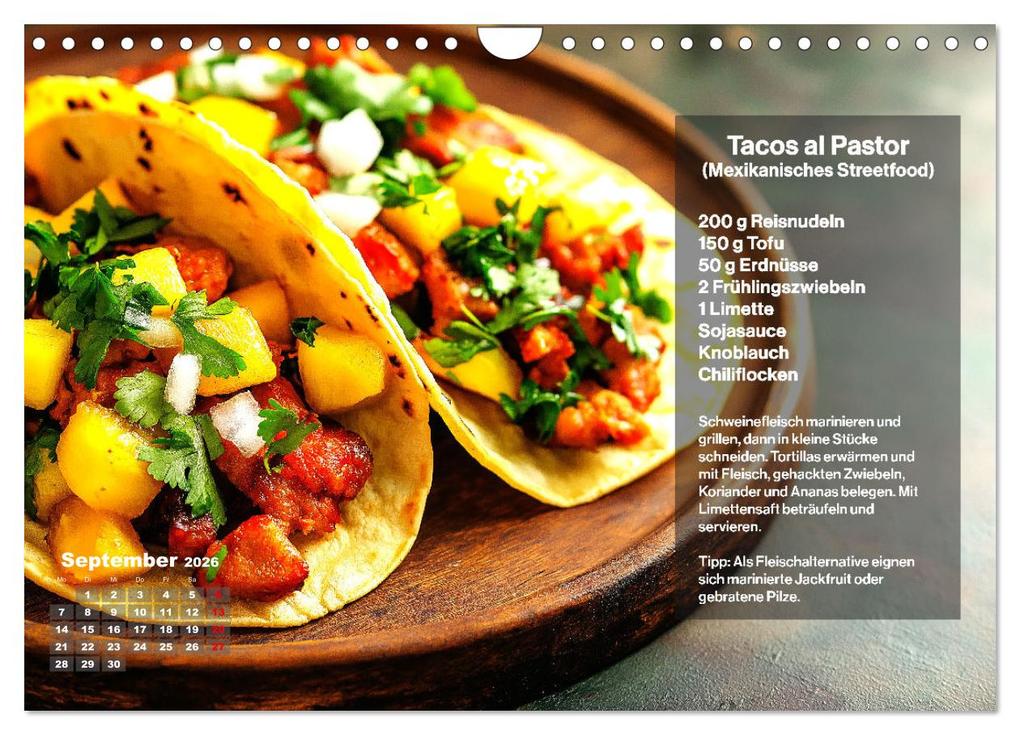 Weitere Ansicht: Streetfood Kalender - Einfache Rezepte aus den Straßenküchen der Welt (Wandkalender 2026 DIN A4 quer), CALVENDO Monatskalender | MB - Fotografie, Calvendo