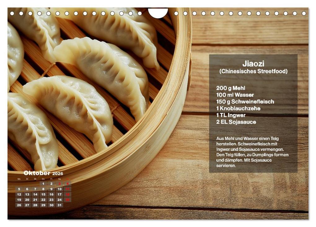Weitere Ansicht: Streetfood Kalender - Einfache Rezepte aus den Straßenküchen der Welt (Wandkalender 2026 DIN A4 quer), CALVENDO Monatskalender | MB - Fotografie, Calvendo