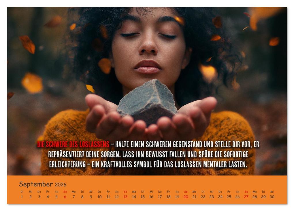Weitere Ansicht: Dein Achtsamkeitskalender (Tischkalender 2026 DIN A5 quer), CALVENDO Monatskalender | MB Fotografie, Calvendo