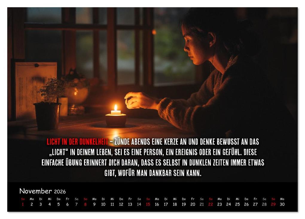Weitere Ansicht: Dein Achtsamkeitskalender (Tischkalender 2026 DIN A5 quer), CALVENDO Monatskalender | MB Fotografie, Calvendo