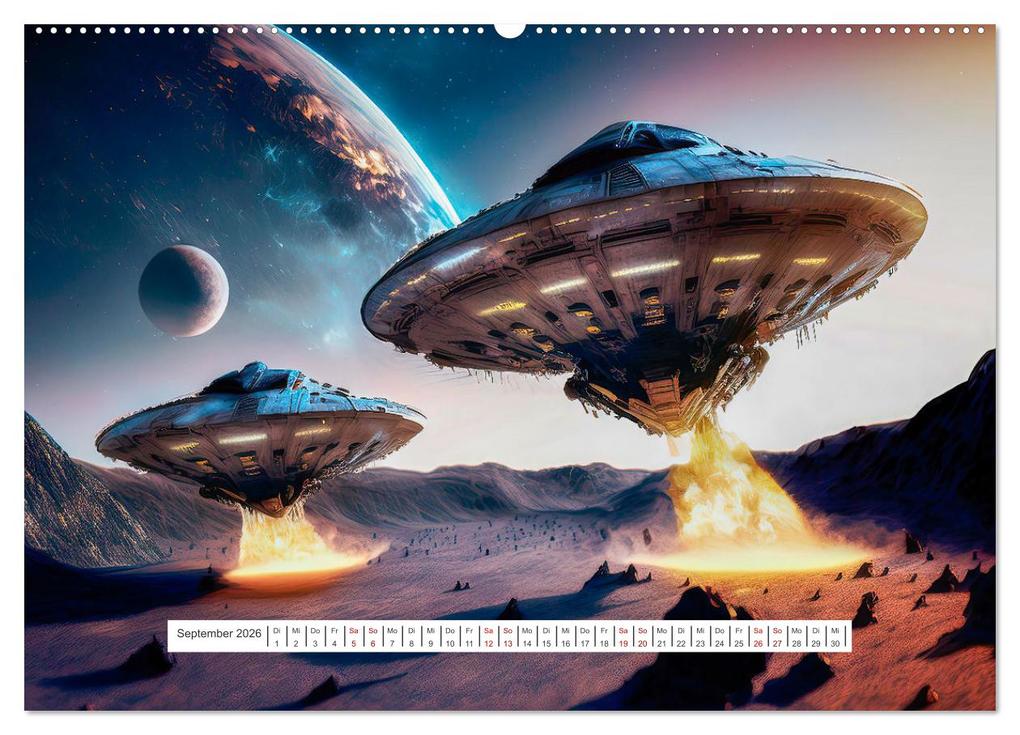 Weitere Ansicht: Fliegende Untertasse - Die große Fantasiereise (Wandkalender 2026 DIN A2 quer), CALVENDO Monatskalender | Alain Gaymard, Calvendo