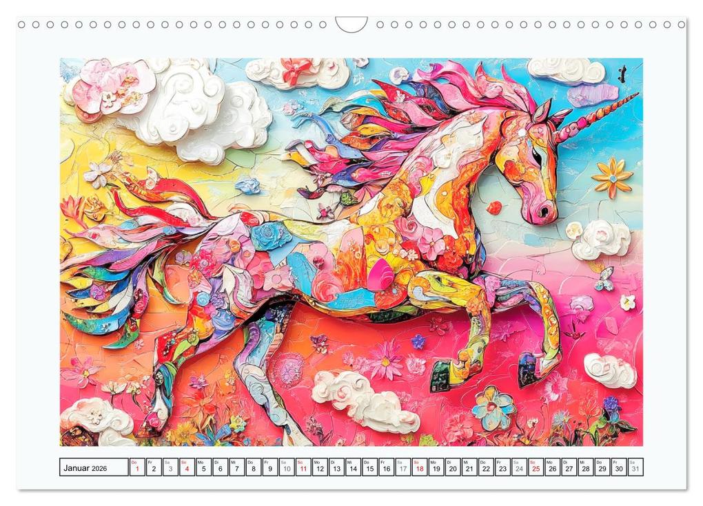 Weitere Ansicht: Luftige Collagen. Zauberhafte Tiere in fröhlichen Farben (Wandkalender 2026 DIN A3 quer), CALVENDO Monatskalender | Rose Hurley, Calvendo