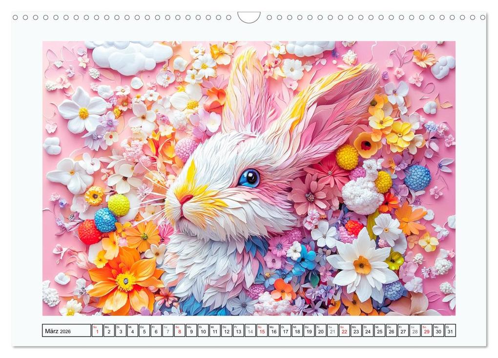 Weitere Ansicht: Luftige Collagen. Zauberhafte Tiere in fröhlichen Farben (Wandkalender 2026 DIN A3 quer), CALVENDO Monatskalender | Rose Hurley, Calvendo