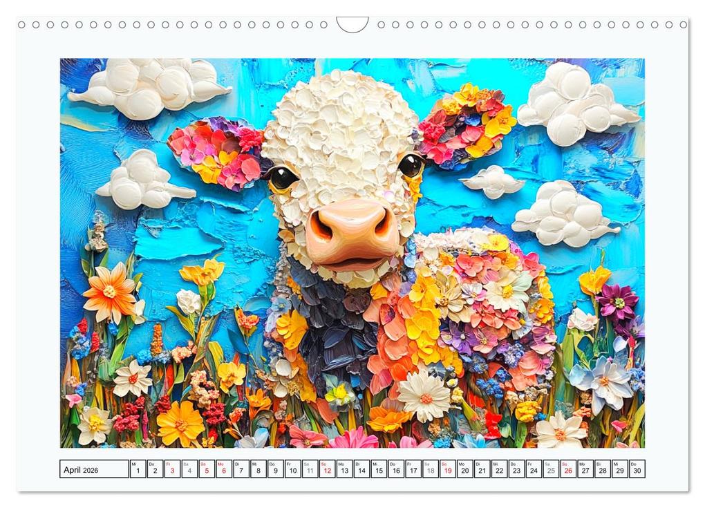 Weitere Ansicht: Luftige Collagen. Zauberhafte Tiere in fröhlichen Farben (Wandkalender 2026 DIN A3 quer), CALVENDO Monatskalender | Rose Hurley, Calvendo