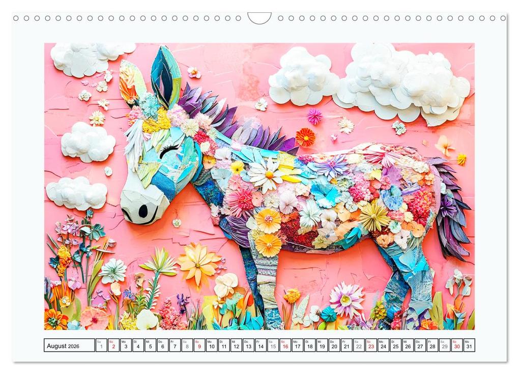 Weitere Ansicht: Luftige Collagen. Zauberhafte Tiere in fröhlichen Farben (Wandkalender 2026 DIN A3 quer), CALVENDO Monatskalender | Rose Hurley, Calvendo