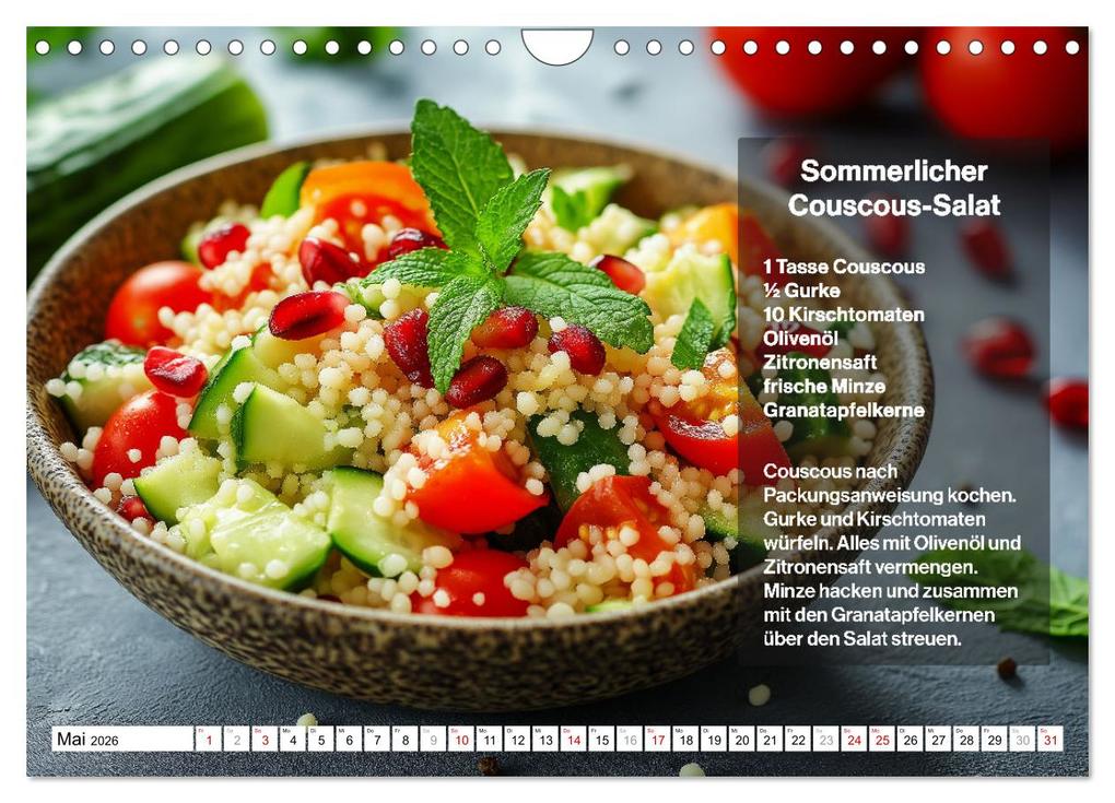 Weitere Ansicht: Veganes Soulfood - Leichte vegan Rezepte für jeden Monat (Wandkalender 2026 DIN A4 quer), CALVENDO Monatskalender | Calvendo