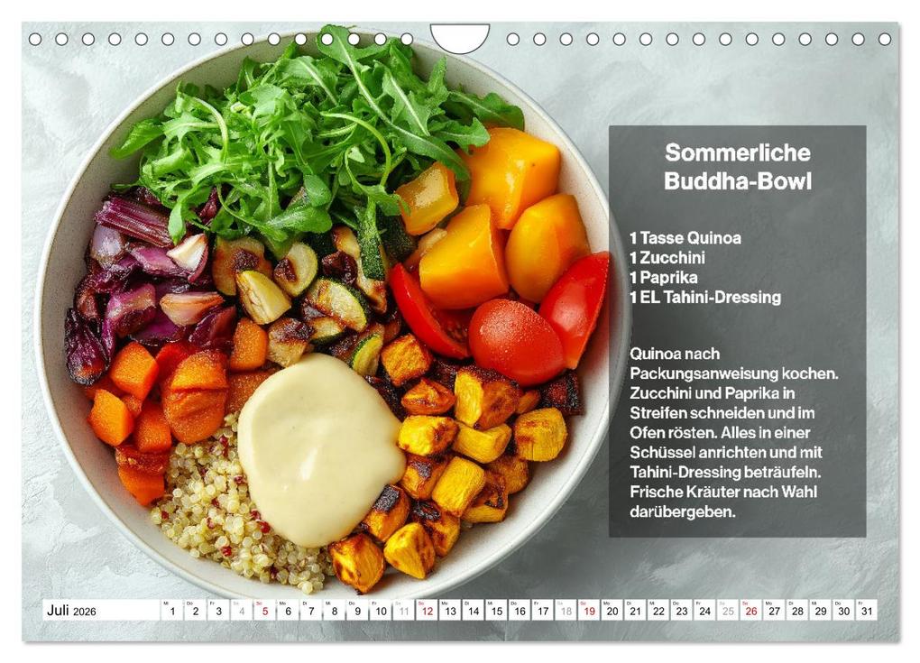 Weitere Ansicht: Veganes Soulfood - Leichte vegan Rezepte für jeden Monat (Wandkalender 2026 DIN A4 quer), CALVENDO Monatskalender | Calvendo