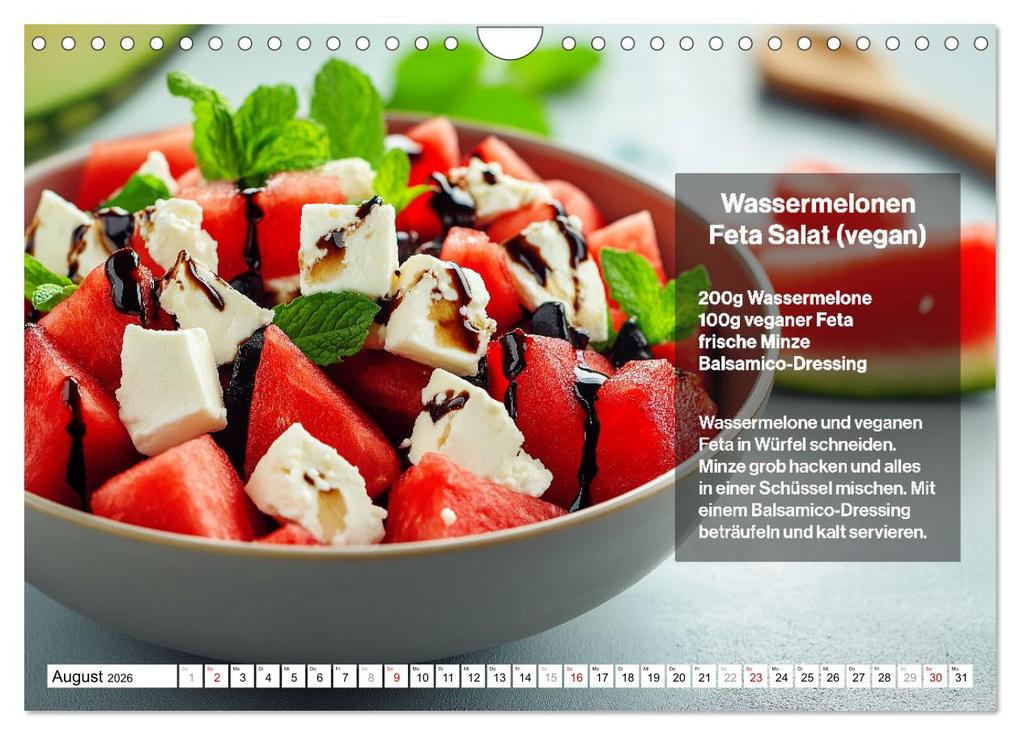 Weitere Ansicht: Veganes Soulfood - Leichte vegan Rezepte für jeden Monat (Wandkalender 2026 DIN A4 quer), CALVENDO Monatskalender | Calvendo