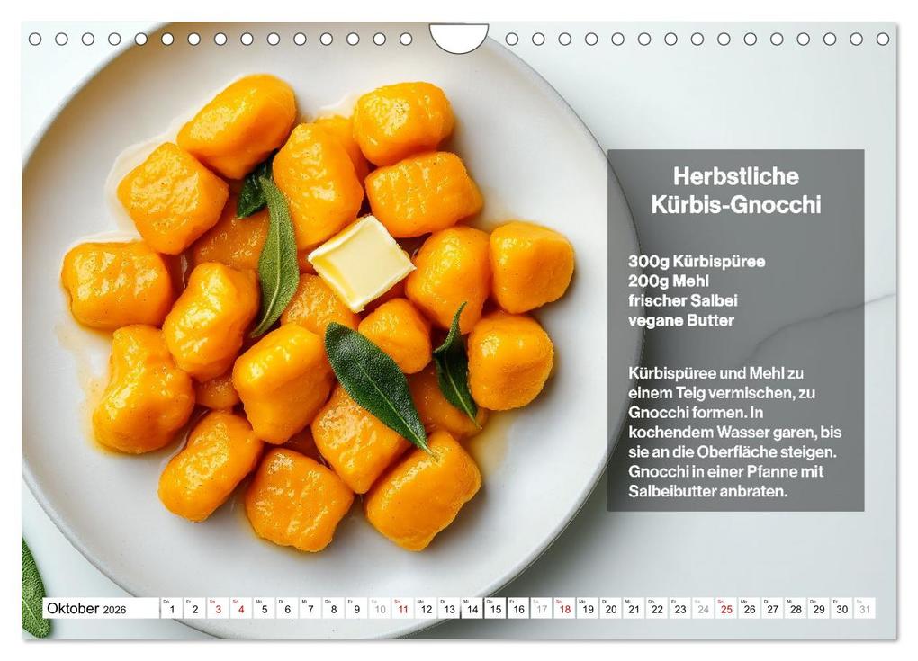 Weitere Ansicht: Veganes Soulfood - Leichte vegan Rezepte für jeden Monat (Wandkalender 2026 DIN A4 quer), CALVENDO Monatskalender | Calvendo