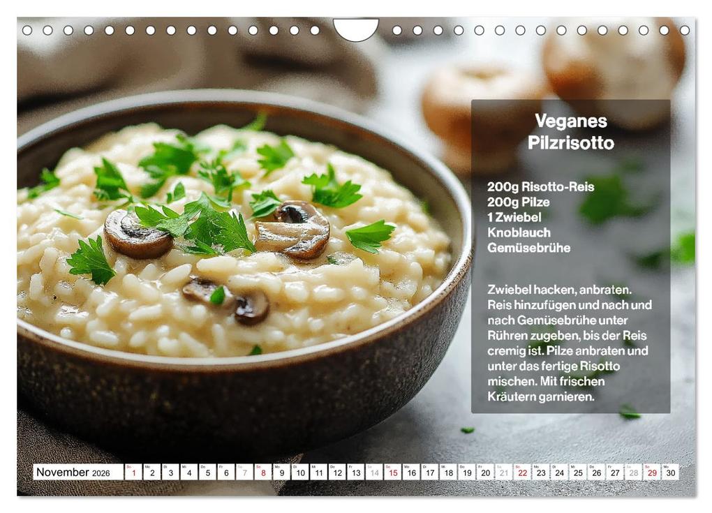 Weitere Ansicht: Veganes Soulfood - Leichte vegan Rezepte für jeden Monat (Wandkalender 2026 DIN A4 quer), CALVENDO Monatskalender | Calvendo